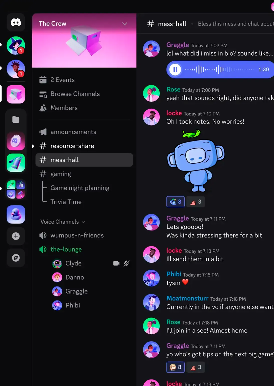 Discord desktop chat interface